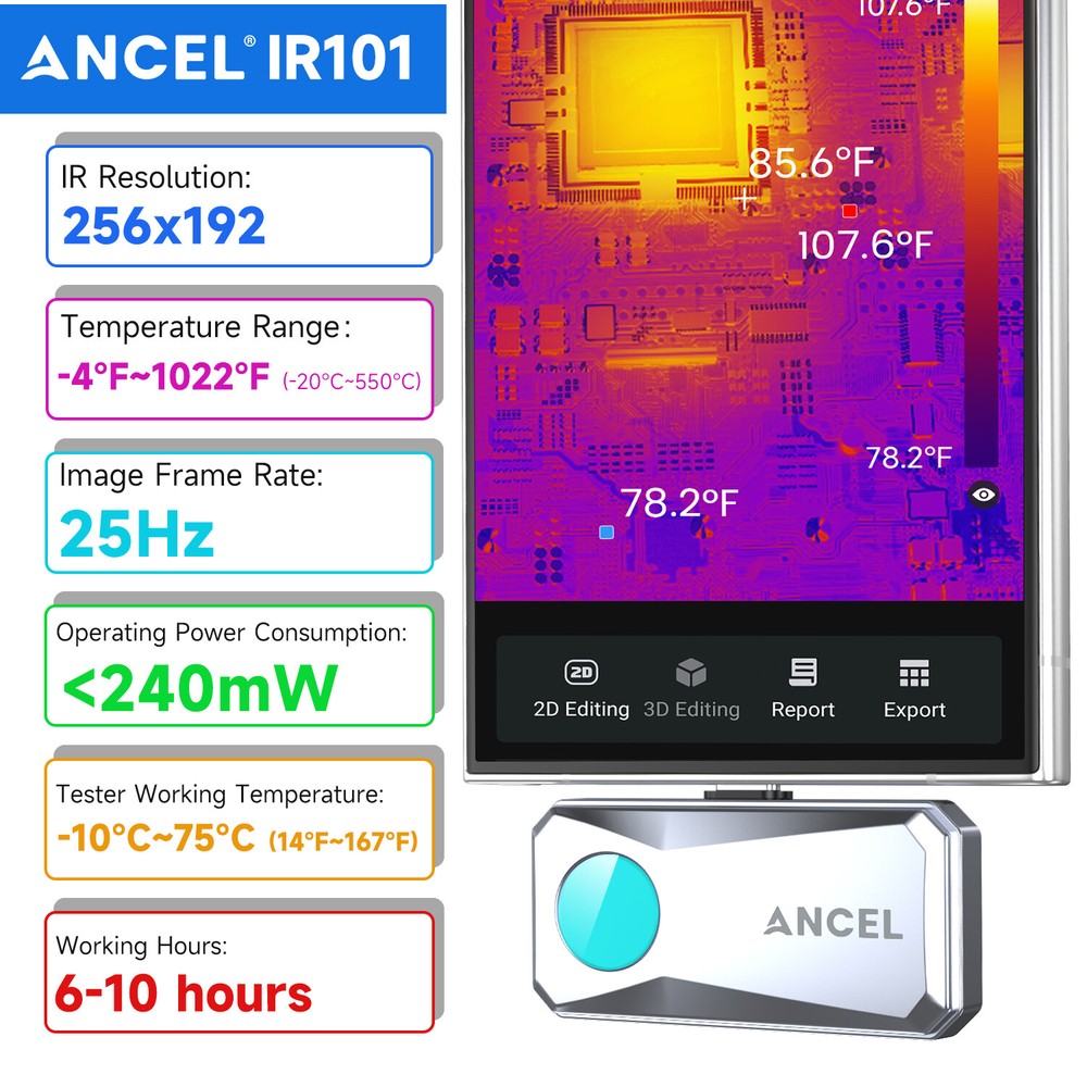 25Hz Refresh Rate Thermal Camera Thermal Imager 256x192 IR for Android Type-C