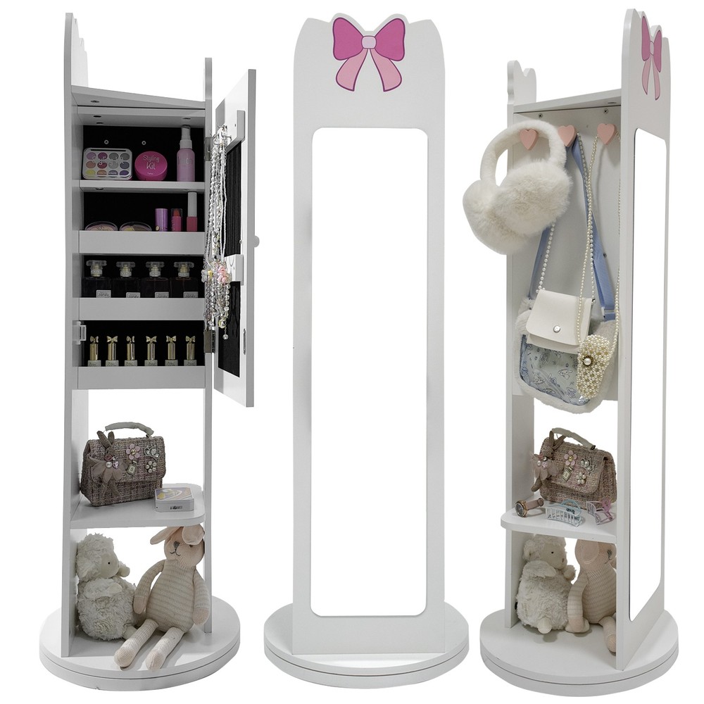 White, bow-patterned, MDF (medium-density fiberboard) painted finish