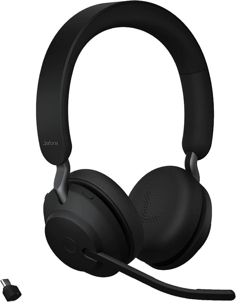 Jabra Evolve2 65 Stereo Wireless Headset (MS Teams, USB-C) with Charging Stand -