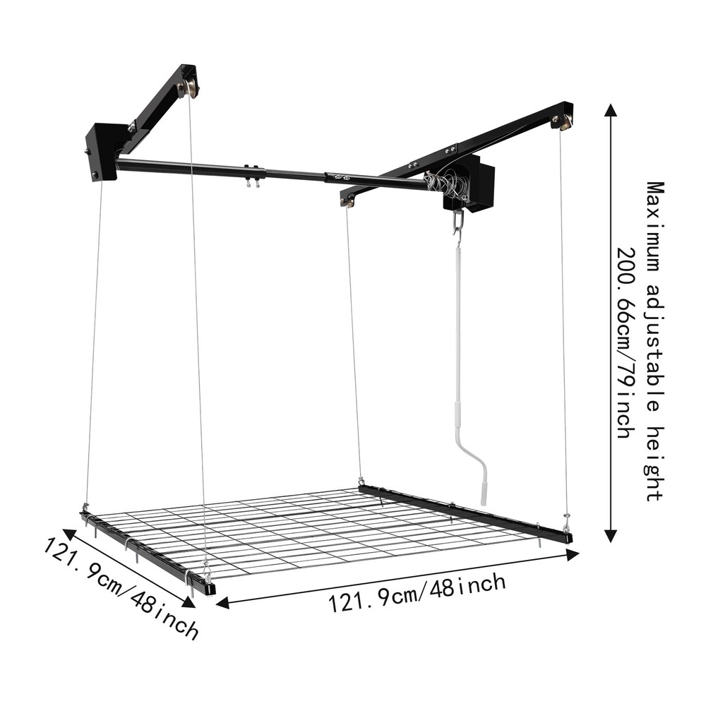 Overhead Garage Lifting Storage Rack, Garage Storage Rack, Adjustable Height Gar