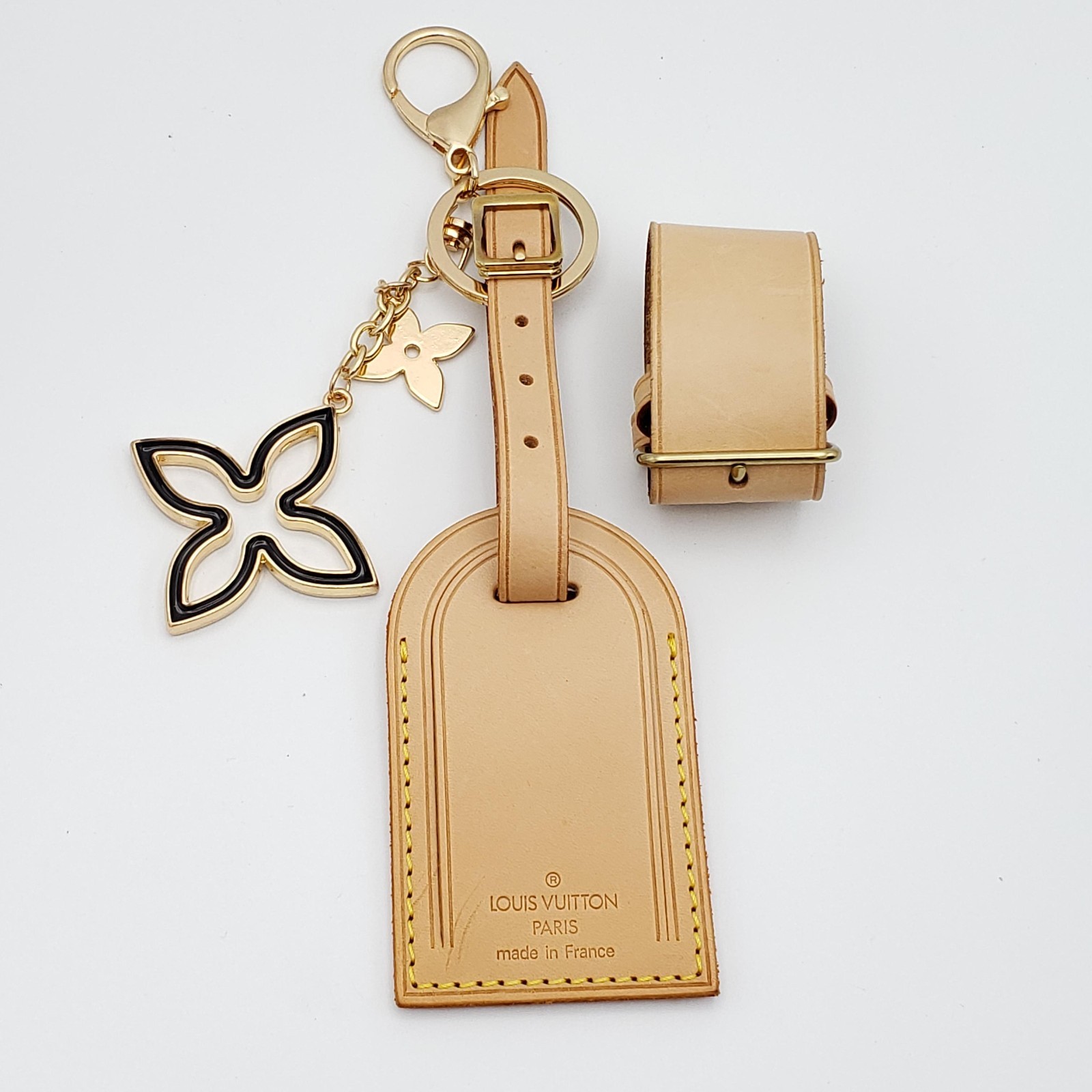 100% Authentic Louis Vuitton Luggage Tag/ Name Tag with Unbranded Keycharm