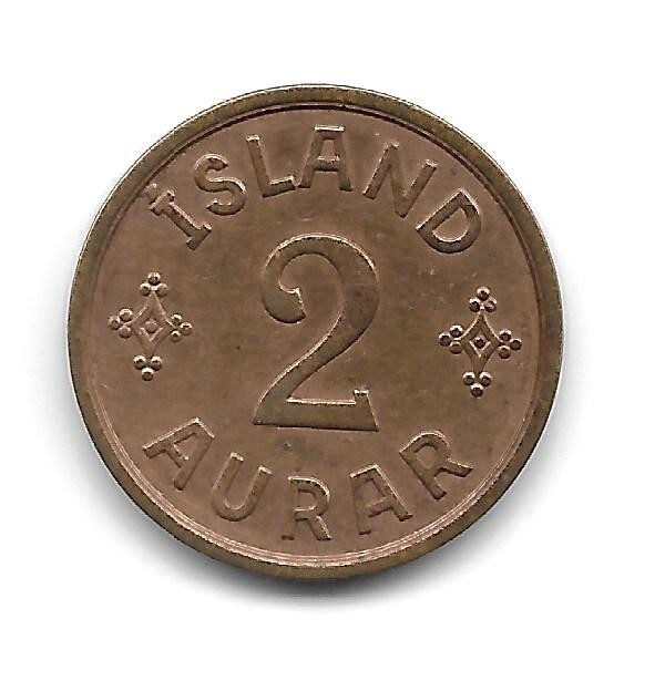 1940 ICELAND 2 AURAR COIN HIGH GRADE