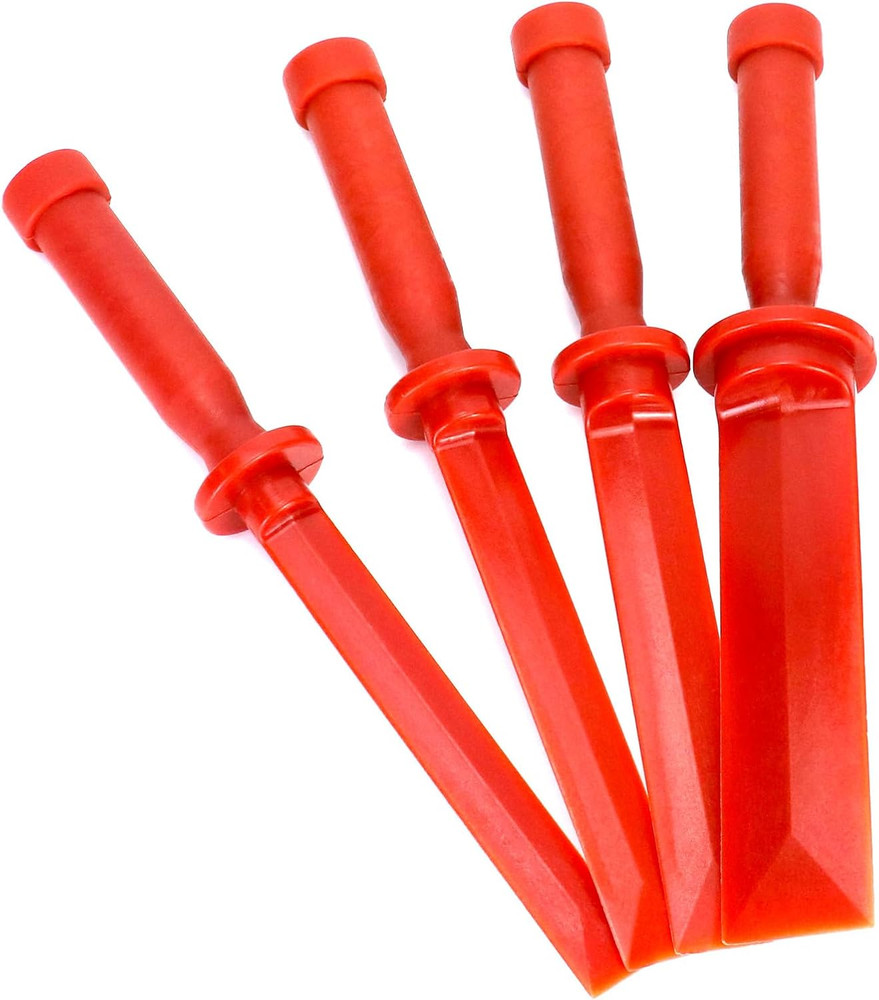 4pc Plastic Chisel Scraper Set | No-Marring, Chem-Resistant, 3/4–1-1/2 in Widths