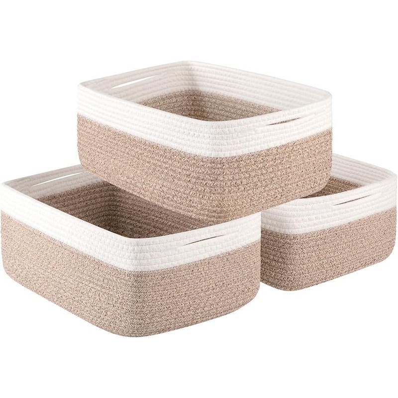 Multifunctional Cotton Rope Storage Baskets Soft Durable Organizer Home Use