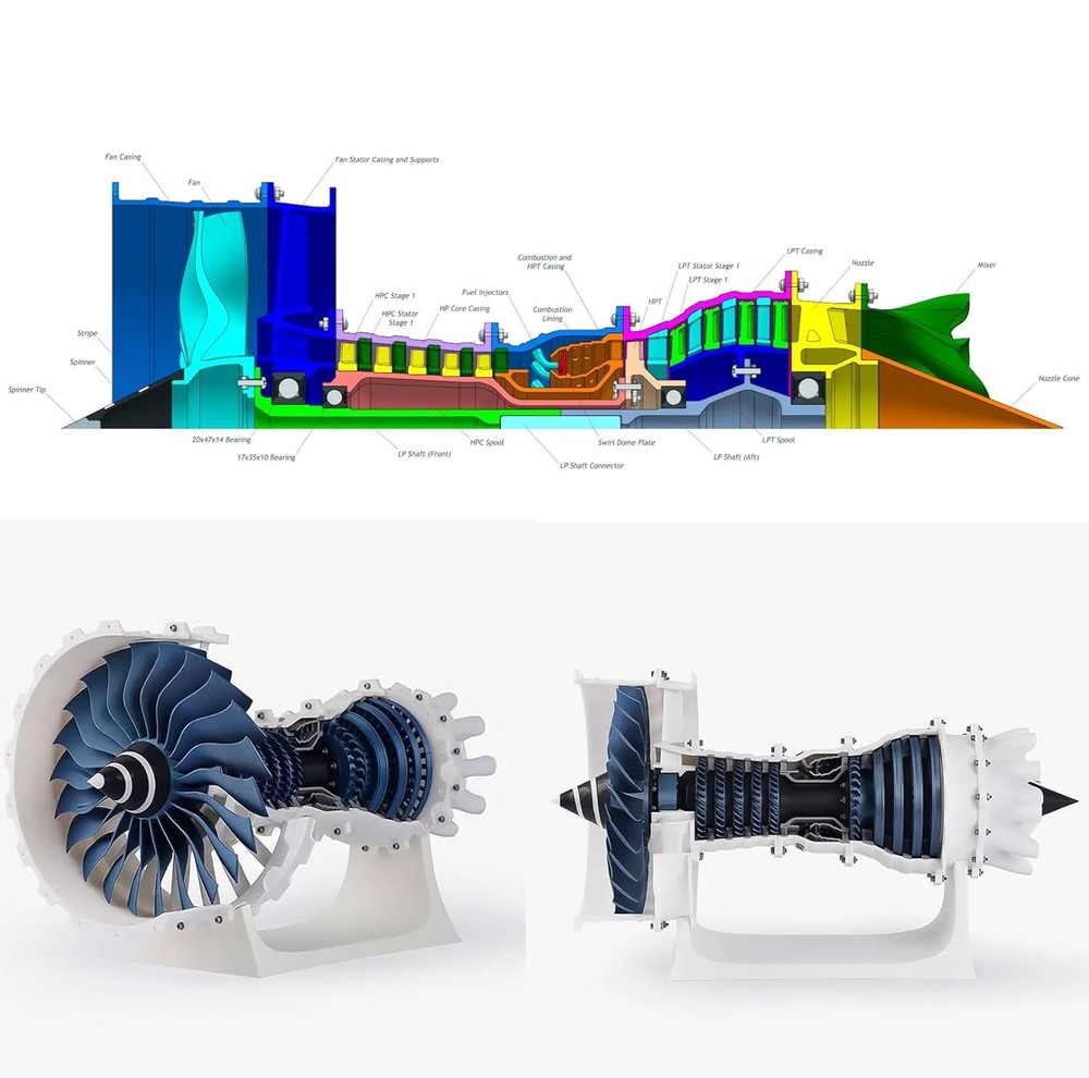 for Bambu Lab Makerworld MH006 Jet Engine Model Components kit 006 Engine...