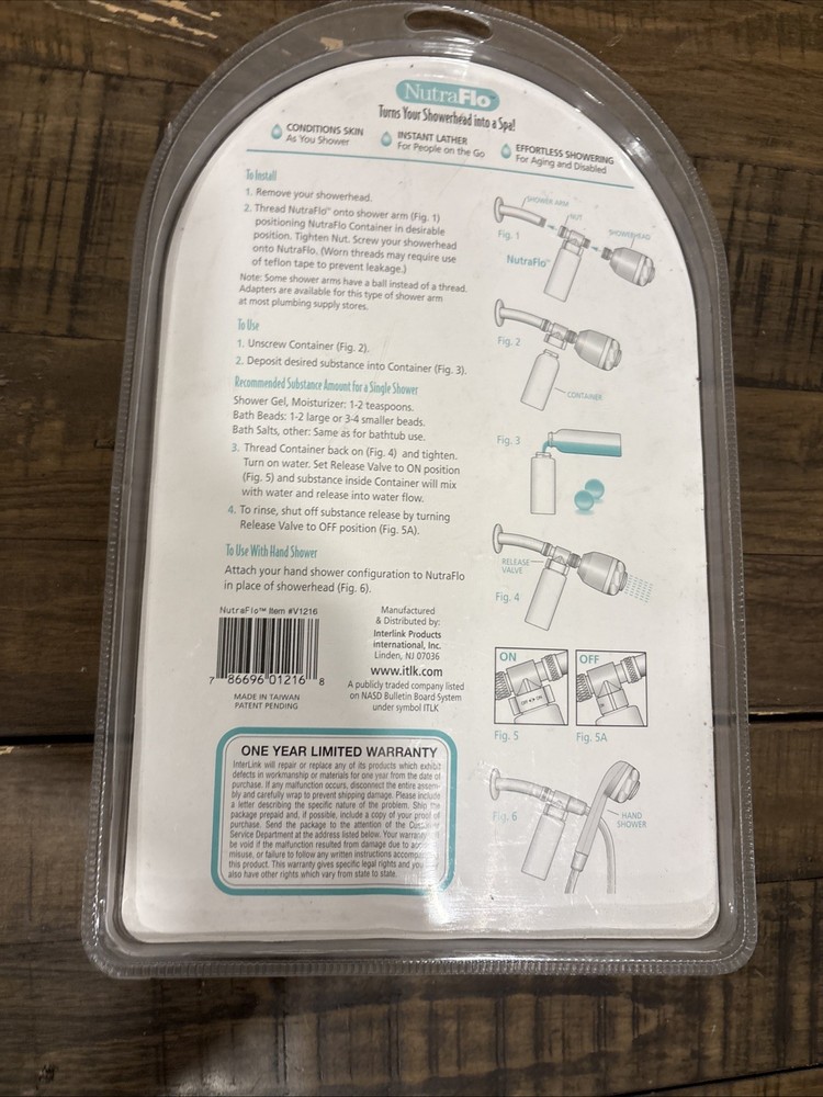 NutraFlo Skin Conditioning Showerhead System Instant Lather System NEW SEALED