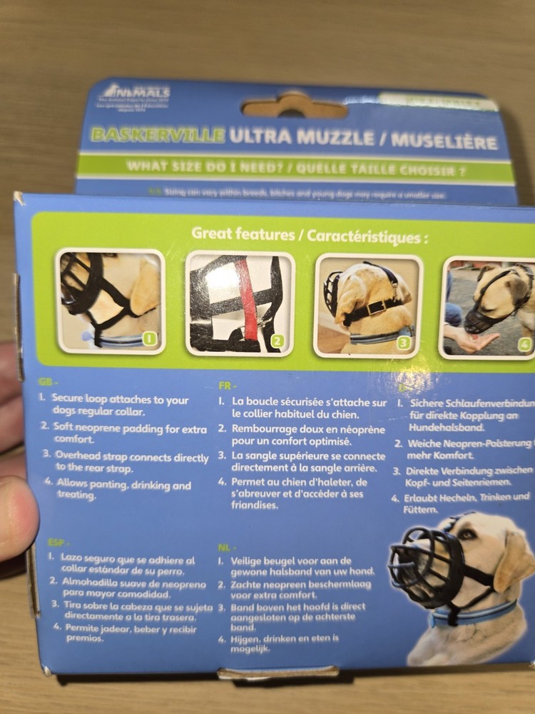 Baskerville Ultra Muzzle Dog Training Accessory, Size 3, Black