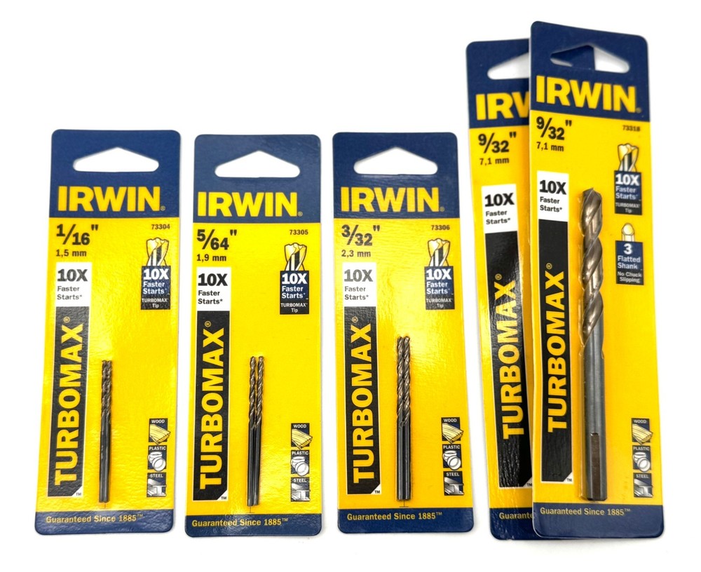 2-Pack IRWIN 10X Turbomax Drill Bit - SELECT SIZE - Free Shipping