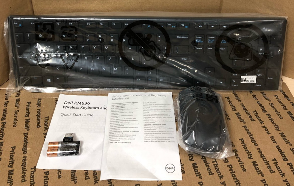(OPEN BOX!) DELL KM636 Wireless Keyboard, Mouse, Dongle 0RHTXY