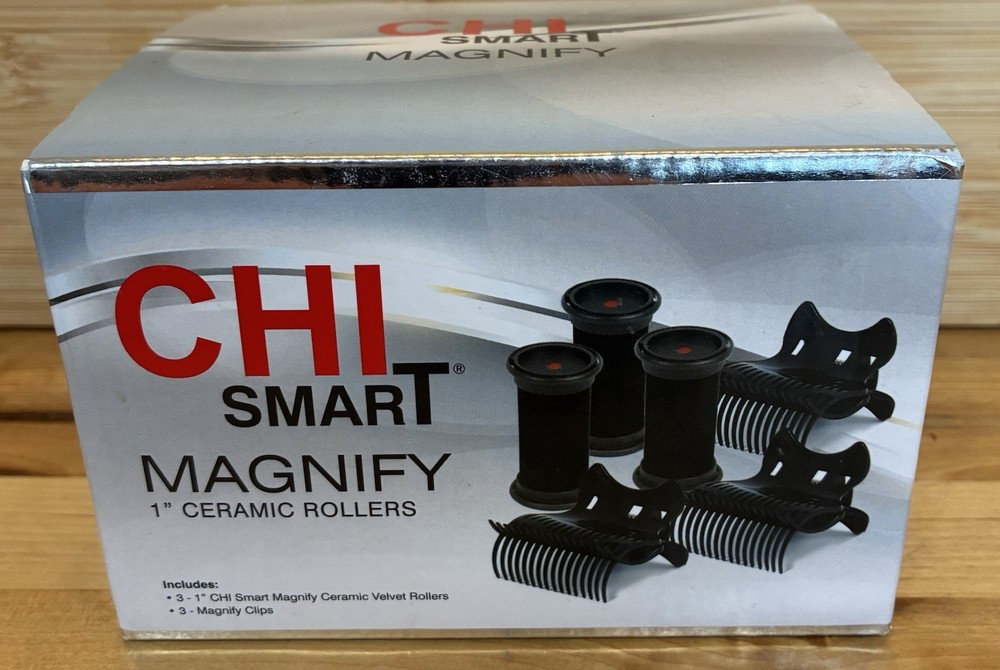 3 Replacement 1” Hot Rollers & 3 Clips for CHI Smart Magnify Ceramic Rollers