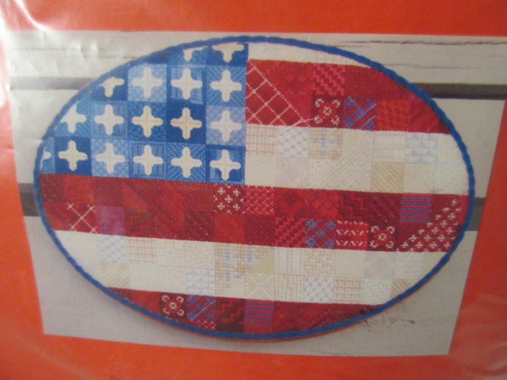 HTF Debbie Stiehler AMERICAN PATCHWORK Needlepoint KIT w/ Shaker BOX!