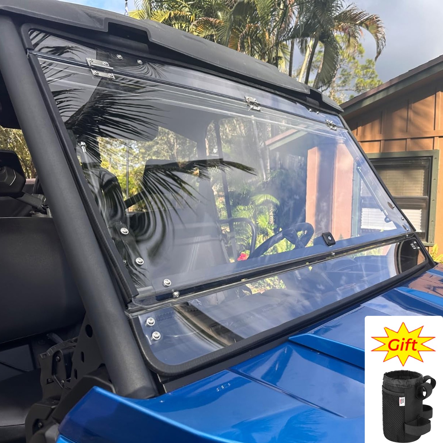 Flip Windshield Scratch Resistant for 2016-26 Can Am Defender/ MAX HD5 7 8 9 10
