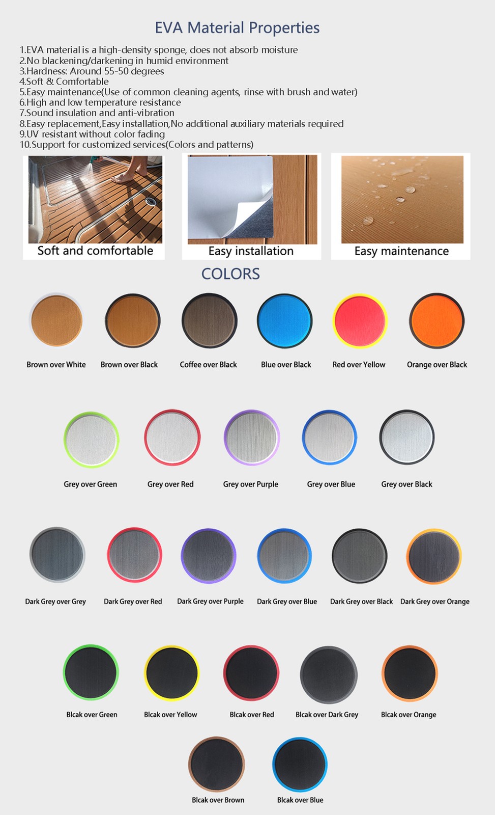 2012-2016 Monterey 264 FS BR Faux EVA teak Marine Floor