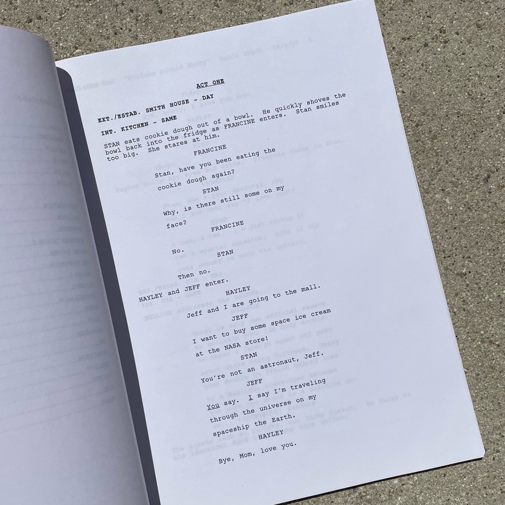 American Dad Original 2007 Production Table Draft Script Pulling Double Booty