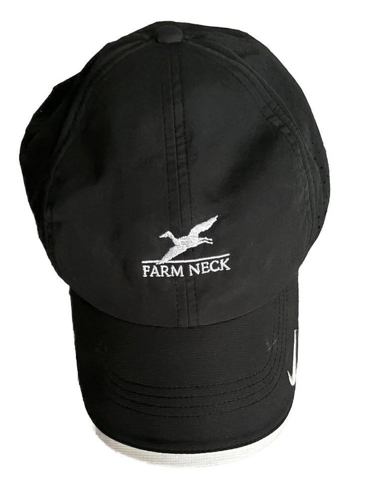 Nike Golf Dry Fit Hat Black  Adjustable Strapback Mesh Breathable Good Condition