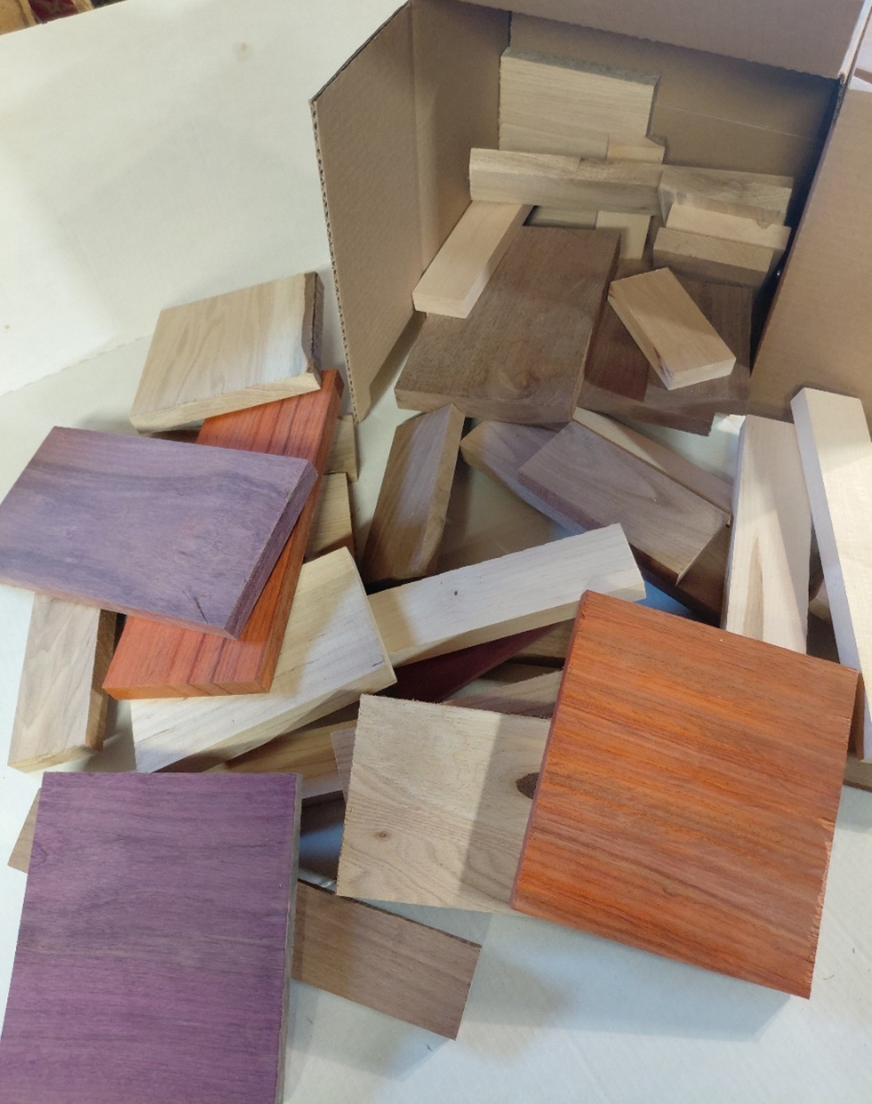 Purpleheart Padauk Walnut Maple Hardwood Short Boards Wood Cutoffs NO KNOTS