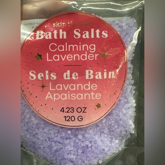 skip the spa bath salts 4.23 oz calming lavender