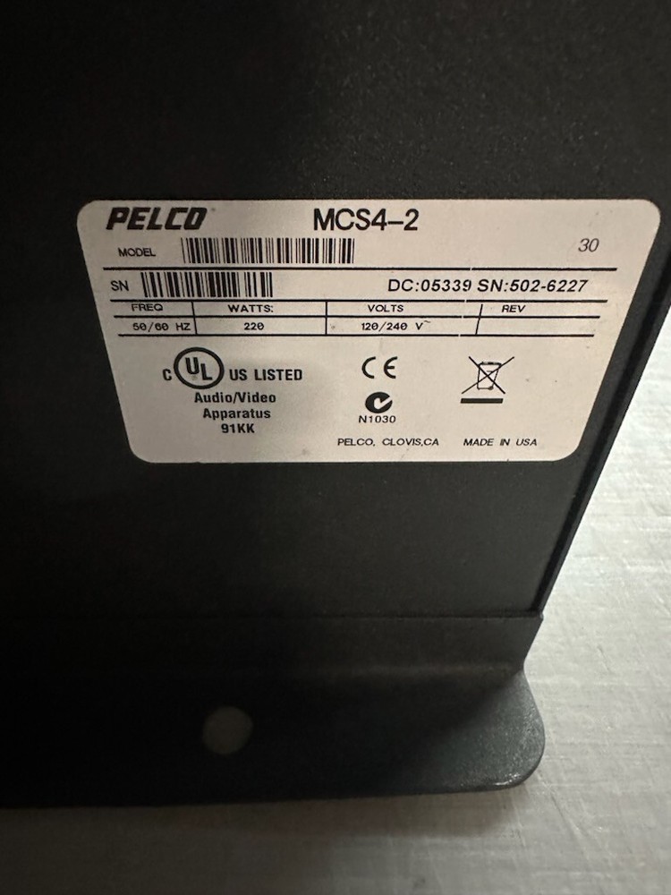 Pelco MCS4-2B 24VAC POWER SUPPLY