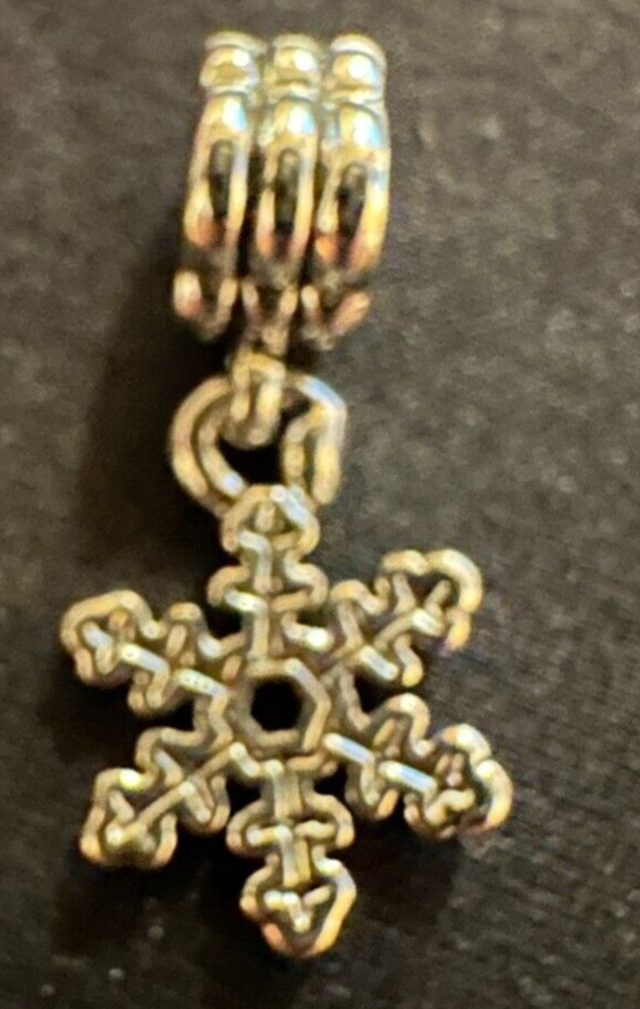 Snowflake charm silver coloured For Charm Bracelets