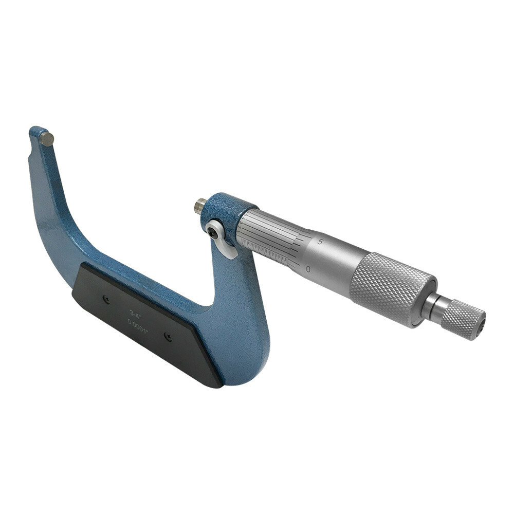 3-4'' Solid Metal Frame Outside Micrometer 0.0001" Graduation With Plastic Case