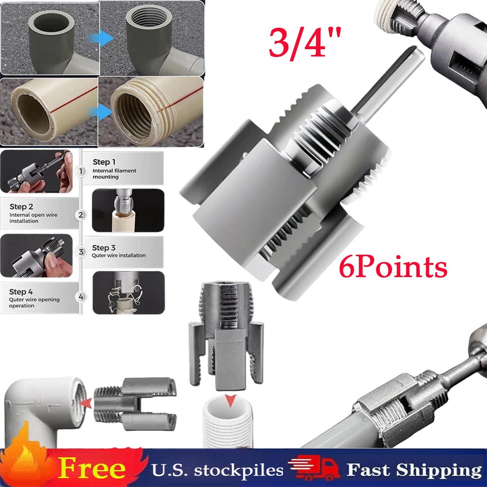 Integrated Internal & External Pipe Threading-Tool, PVC Pipe Threader Kit USA