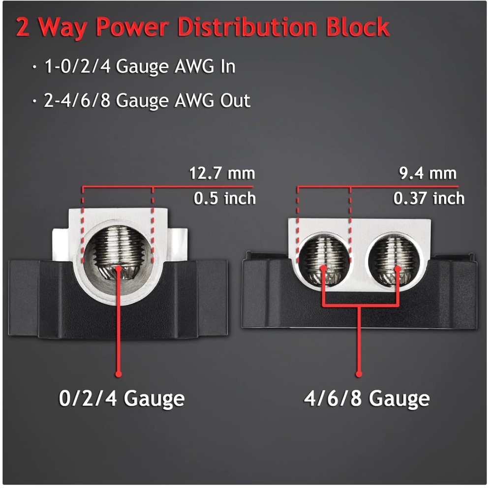 Power Distribution Block for Car Audio Amp