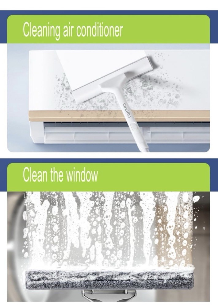 9.8 Inch Extended Squeegee Window Cleaner, 43-56 Inch Adjustable, Replaceable Mi