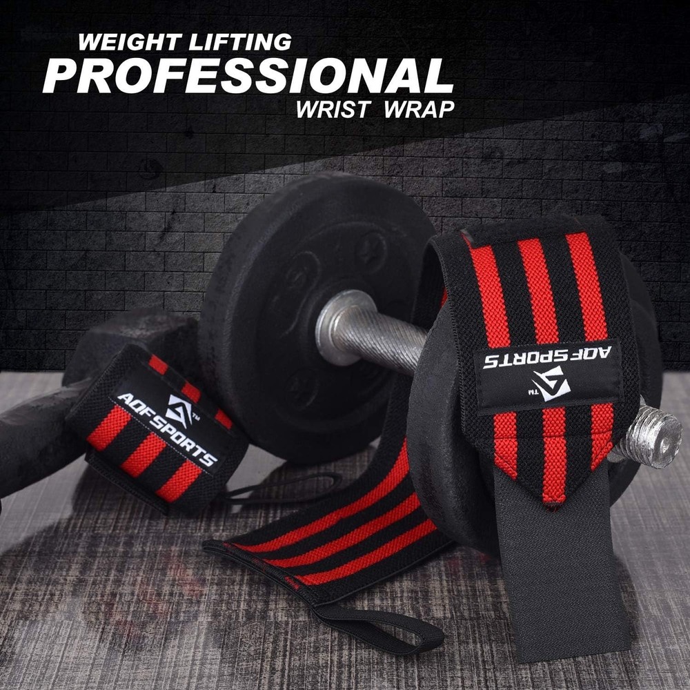 18" Adjustable Weightlifting Wrist Wraps with Thumb Loop for Ultimate Support