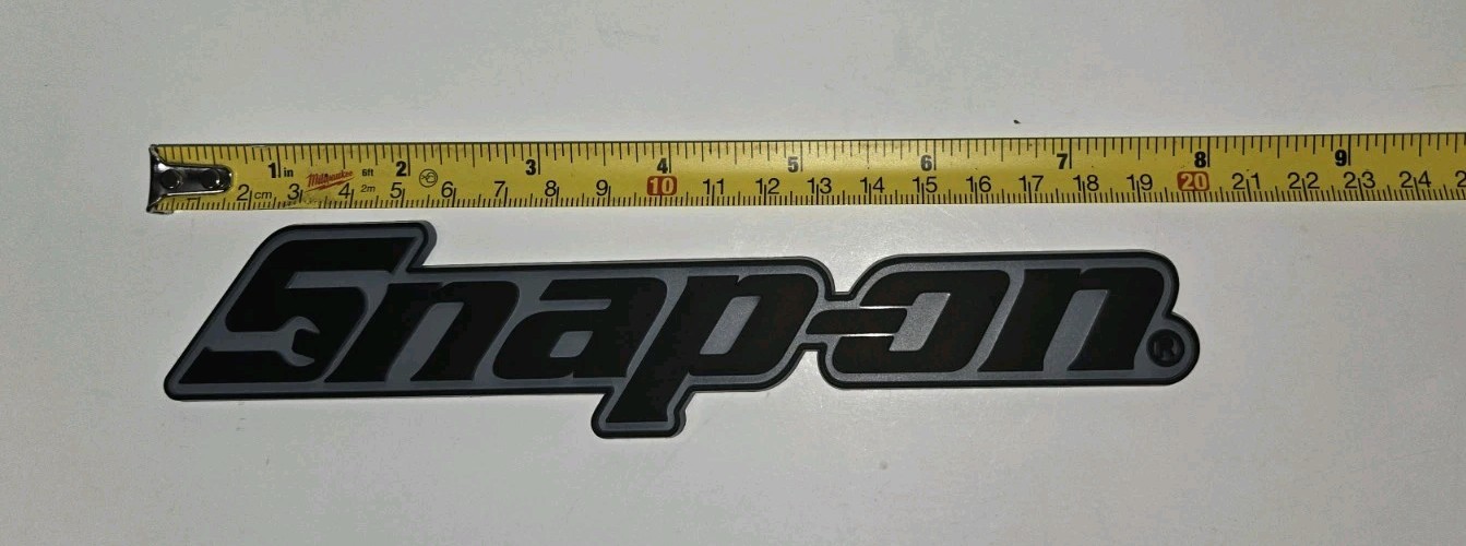 2PK SNAP ON TOOLS LOGO EMBLEM Matte Black Badge Decal + 2 Pocket Pry Bars RED !!