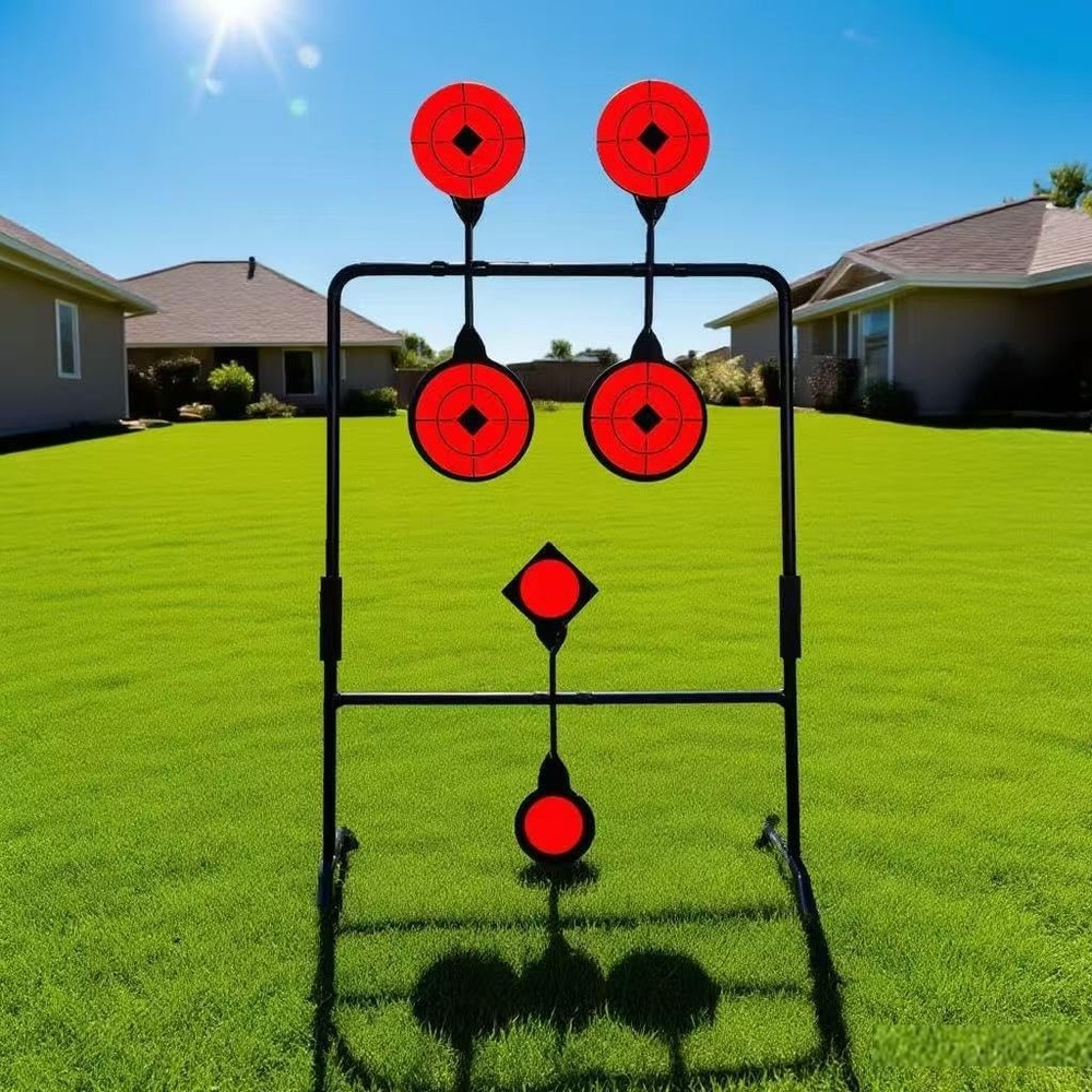 Metal Target, Backyard BB Target, Automatic Reset, Round, Iron, Portable Design,
