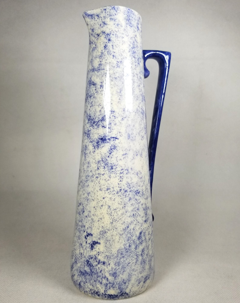 Blue & White Spongeware Stoneware Pitcher