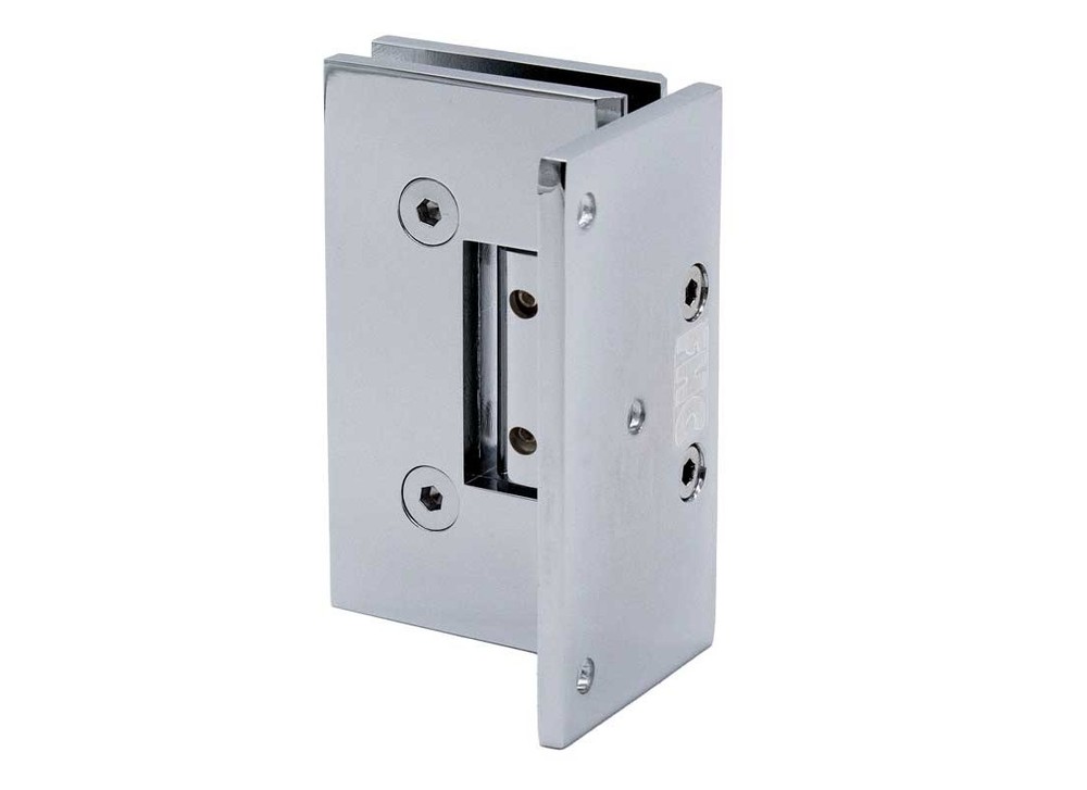 Glendale Adjustable Square Wall Mount Hinge Full Offset Back Plate - Polished Ch