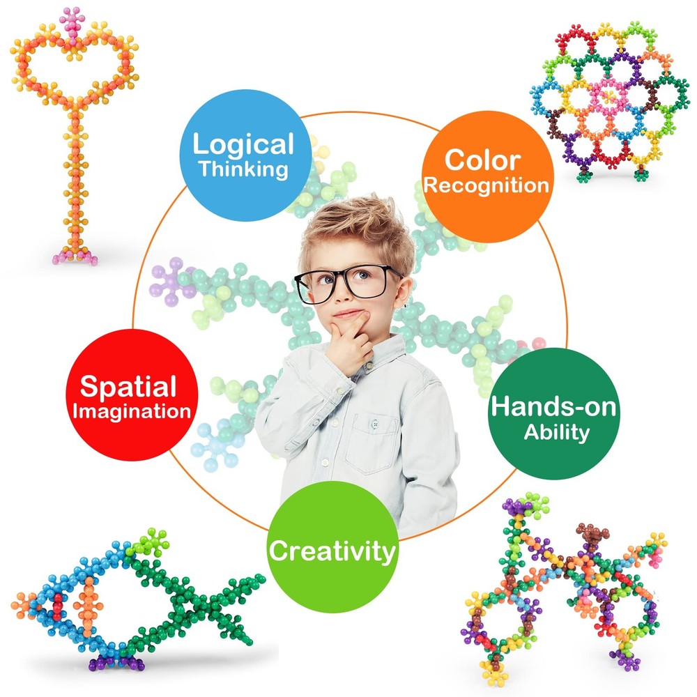 600 PCS Building Blocks Connect Toys,Interlocking Solid Plastic Educational T...
