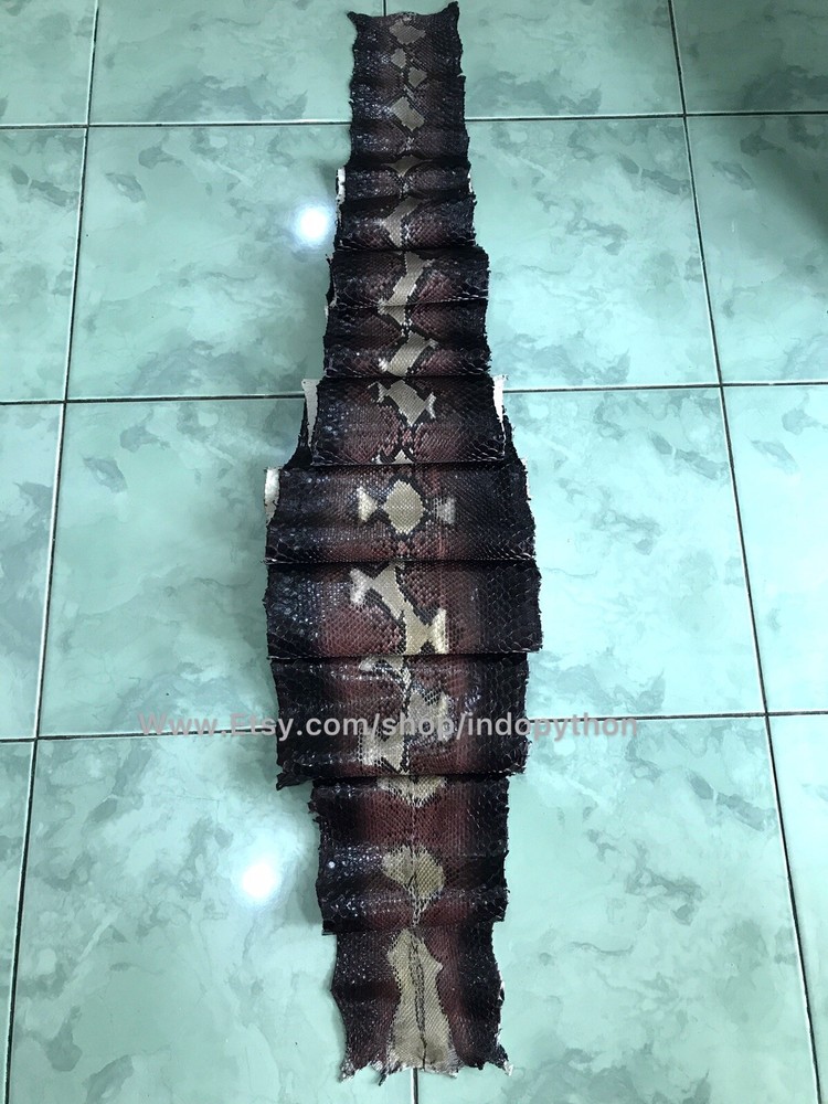 Genuine Python Leather, Exotic Snake Skin, Brown SnakeSkin, Multicolor Leather