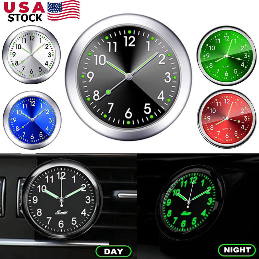 Car Dashboard Luminous Mini Tiny Clock Car Vent Clocks Watch for Boat Bike USA