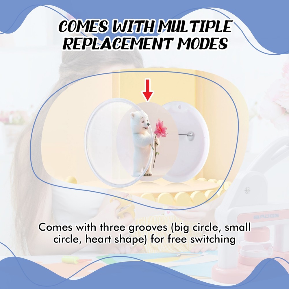 Button Pin Maker Machine for Small Business DIY Crafts Button Press Kit US