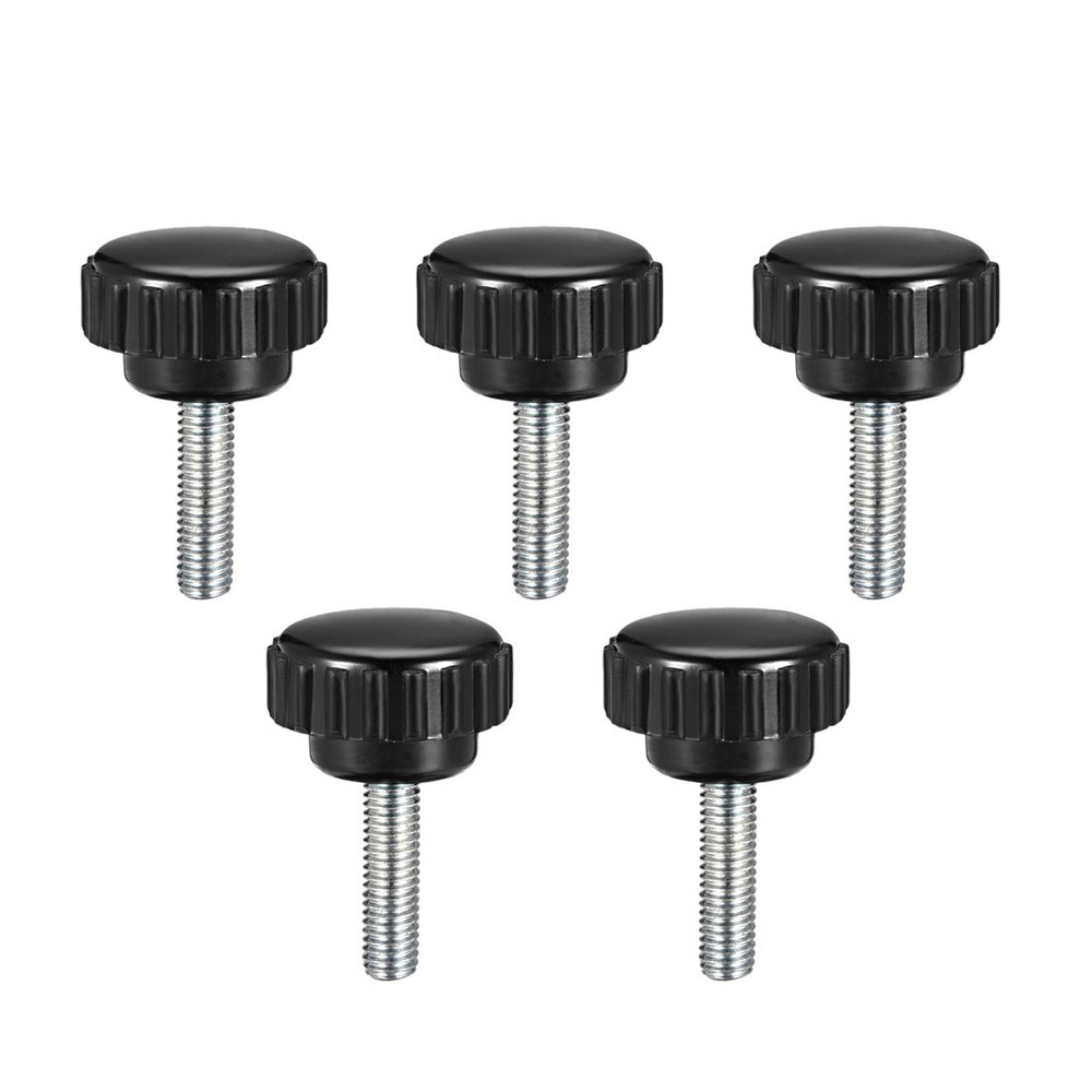 5Pack M5x20mm Male Thread Knurled Clamping Knobs Grip Thumb Screw on Type