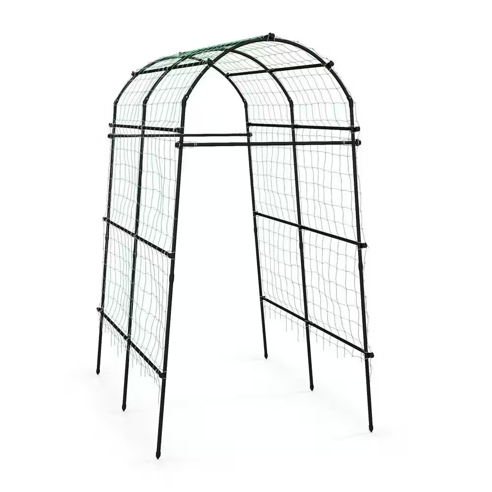 7.5 Ft. Metal Garden Arch Trellis Outdoor Plant Support Archway for Climbing Vin