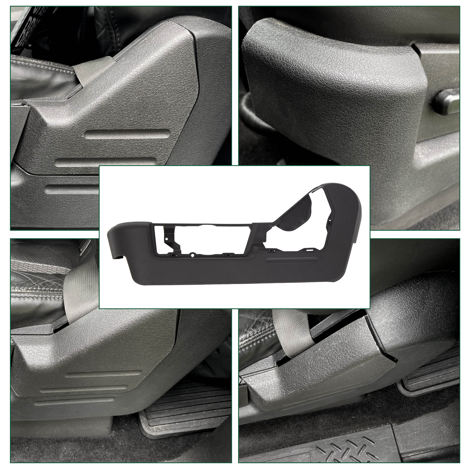 For 2009-2014 Ford F150 Driver Left Seat Cover Bezel Trim Panel Black Plastic