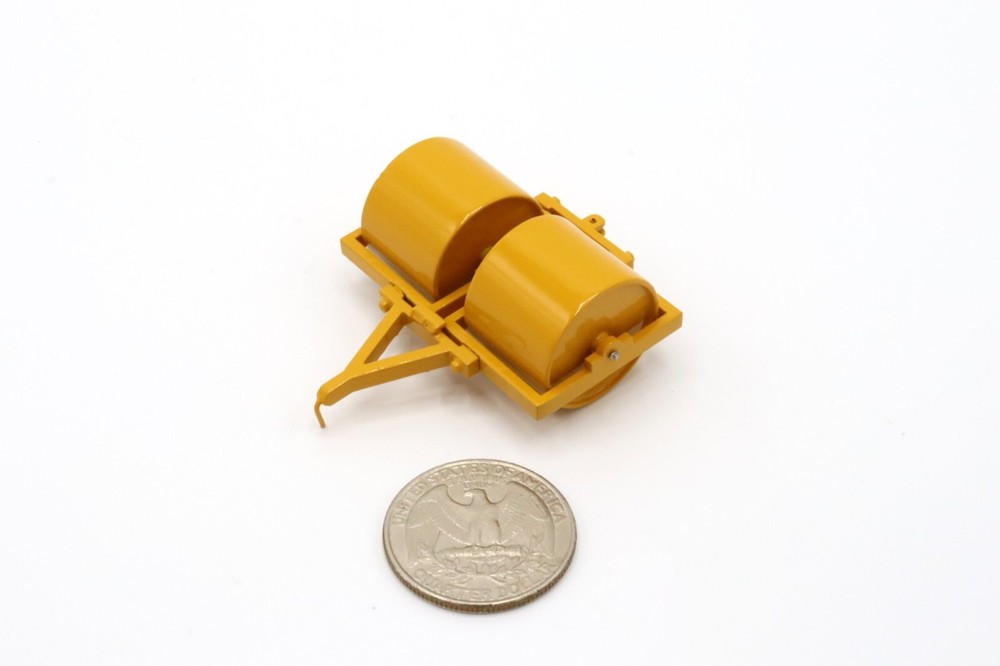 1:64th Scale - Double Sheepsfoot Packer - Smooth Roller - Old Caterpillar Yellow