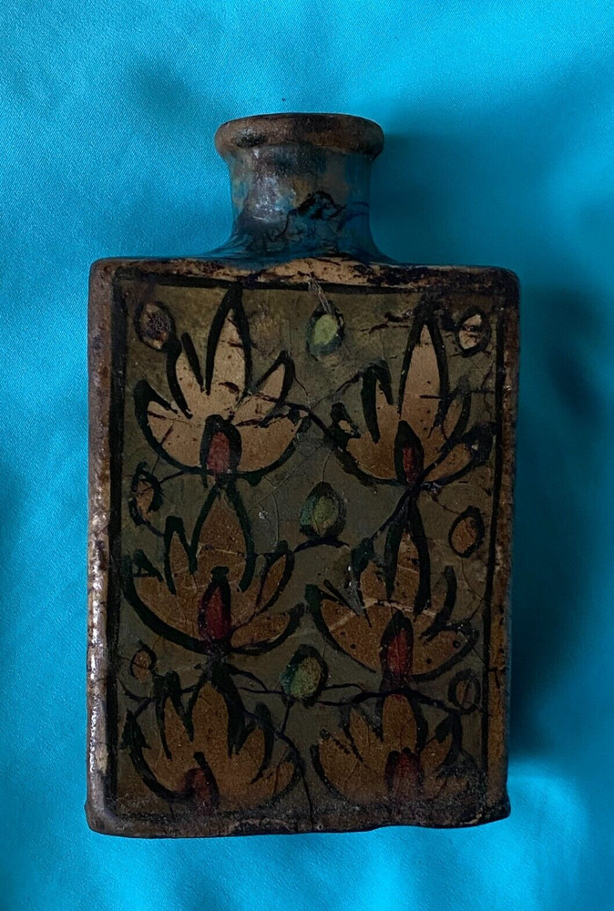 Antique Handcrafted Persian Pottery Bottle