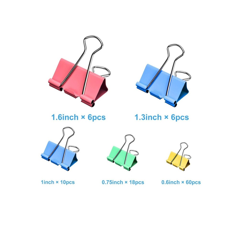 Binder Clips - Assorted Sizes 100 Count, X Large, Large, Medium, Small, Mini ...