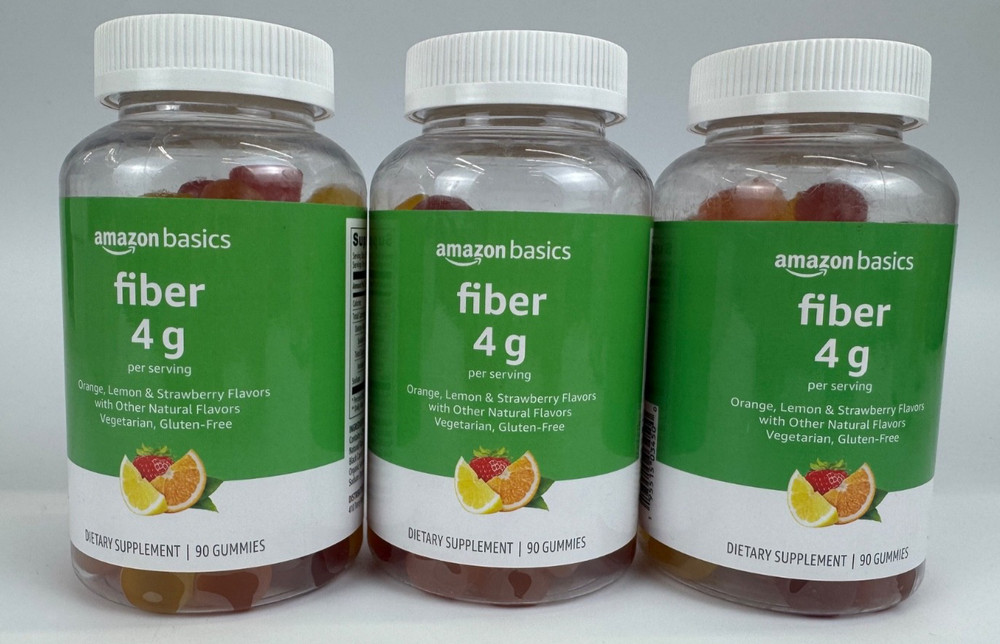 Fiber Gummies for Digestive Health & Regularity Orange Lemon & Strawberry X3