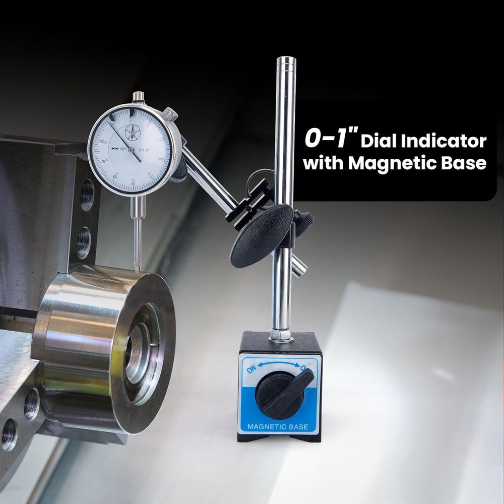 Dial Indicator with Magnetic Base 0.001"Precision Gauge Test Indicator Point Set