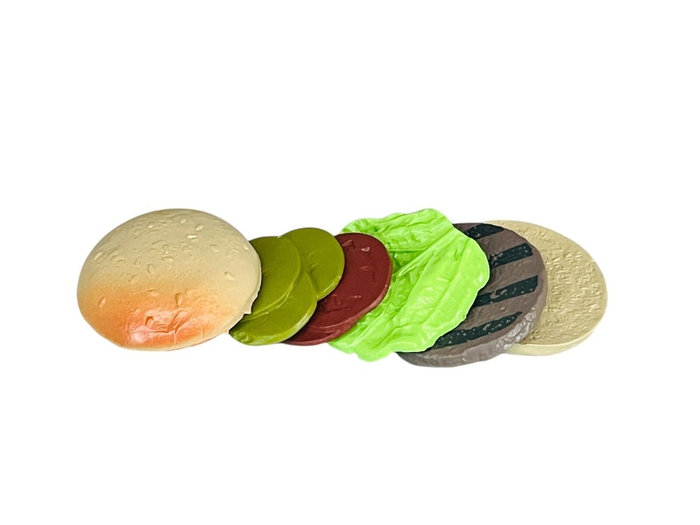 Our generation 18” doll replacement hamburger with  bun, meat & fixin’s