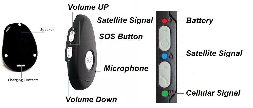 SkyAngel 4G Mobile NO MONTHLY FEES 4G 2-Way Voice Fall Detection Black SOS Alert