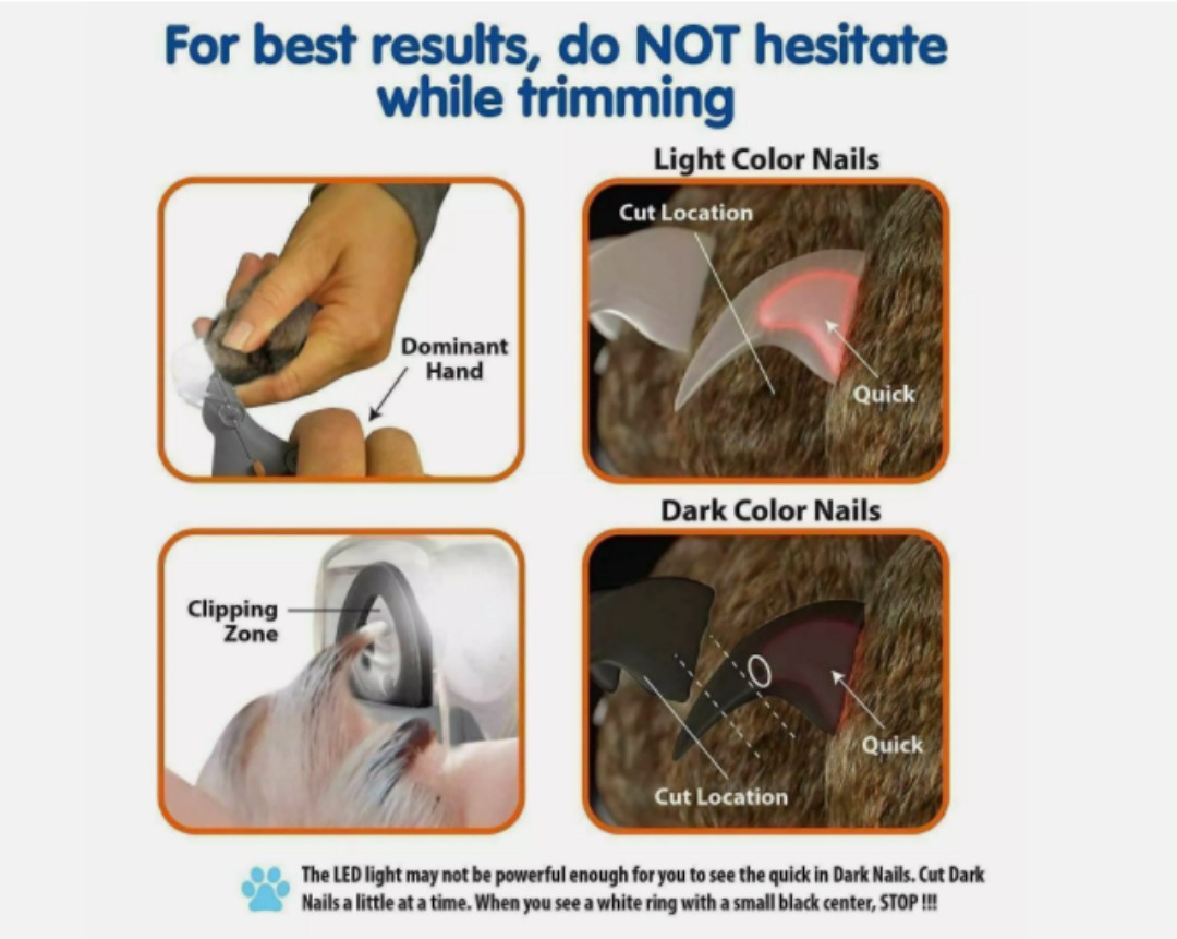 Pet Care Pet Nail Clippers Trimmer with LED Light 5X Magnification for Dogs Cat