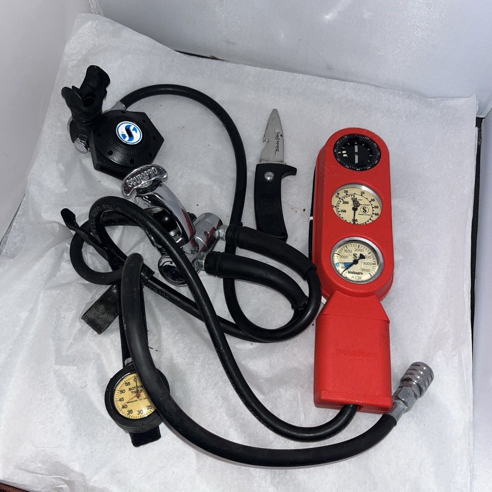 ScubaPro Scuba Bundle Regulator, Hoses, 3 Gauge Pennform Console, Bottom Timer