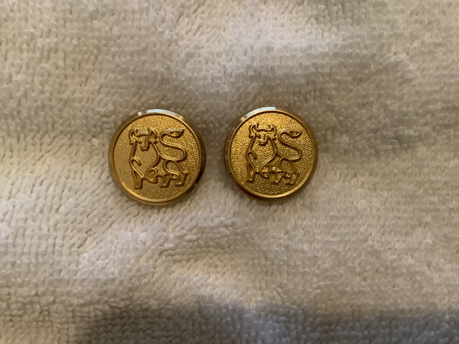 Lot of 10 Vintage Merrill Lynch Bull Logo Jacket Buttons Waterbury Co.