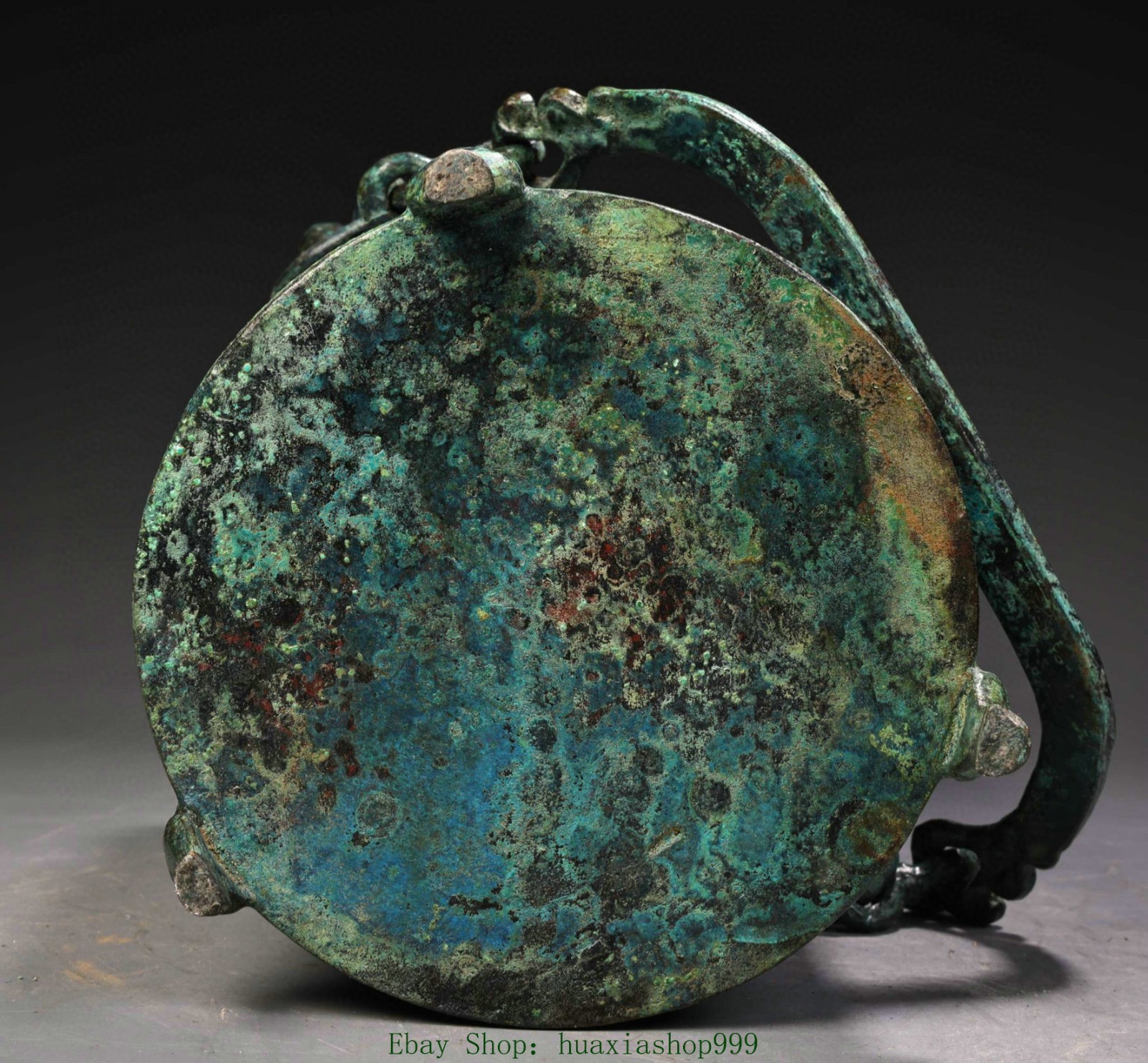 7.4"Collection Old China Dynasty Bronze Ware Chain Portable Crock Pot Jar Tank